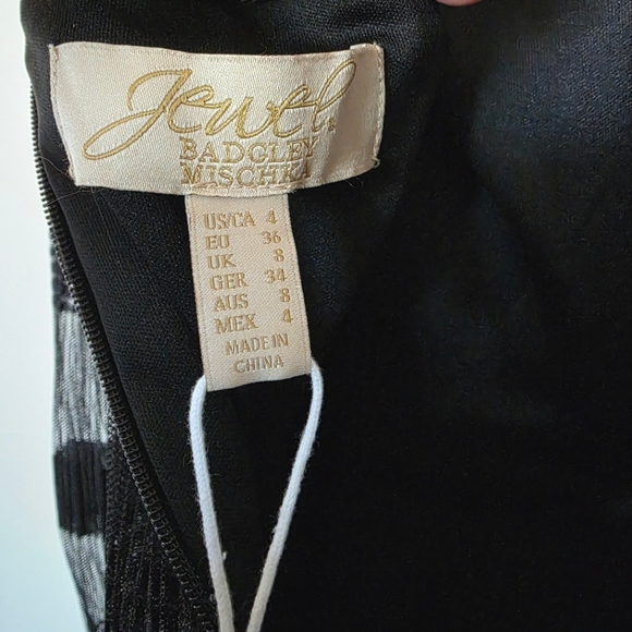 Jewel Badgley Mischka Beatrice Long Sleeve‎ Spliced Midi Dress - Picture 9 of 11